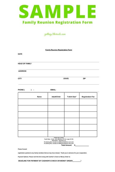 How To Create a Family Reunion Registration Form