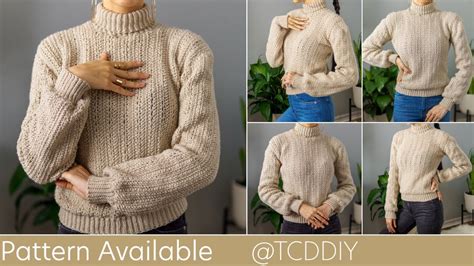 How To Crochet A Turtleneck Sweater Pattern & Tutorial DIY YouTube