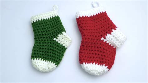 How To Crochet Mini Christmas Stocking Tutorial For Beginners YouTube