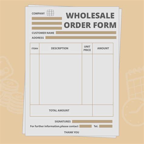 How To Design A Wholesale Order Form Contract Template Order Form Writing A Business Plan