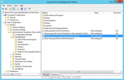 How To Disable Control Panel using Group Policy - Prajwal Desai