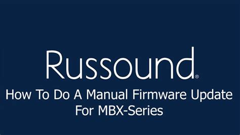 How To Do A Manual Firmware Update For MBX-Series - YouTube