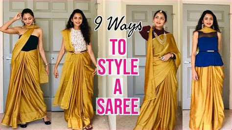 How To Drape Saree In Different Style - YouTube