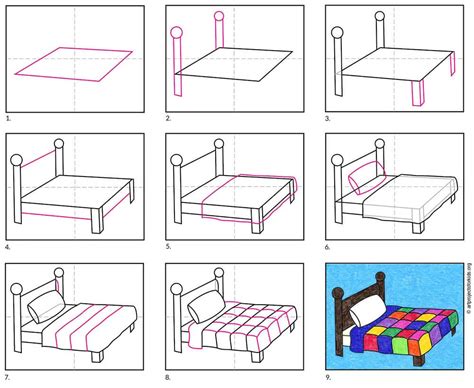 How To Draw A 3D Bed Step By Step at Drawing Tutorials