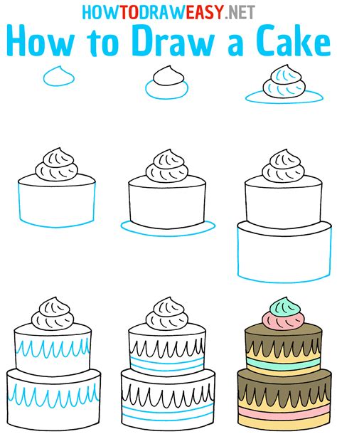 How To Draw A Cake Step By Step How To Do Thing