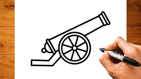 How To Draw A Cannon easy Step by Step YouTube