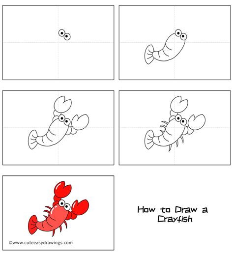 How To Draw A Cartoon Crayfish Step By Step DRAWINGS OF LOVE