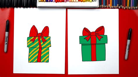 How To Draw A Christmas Present Easy