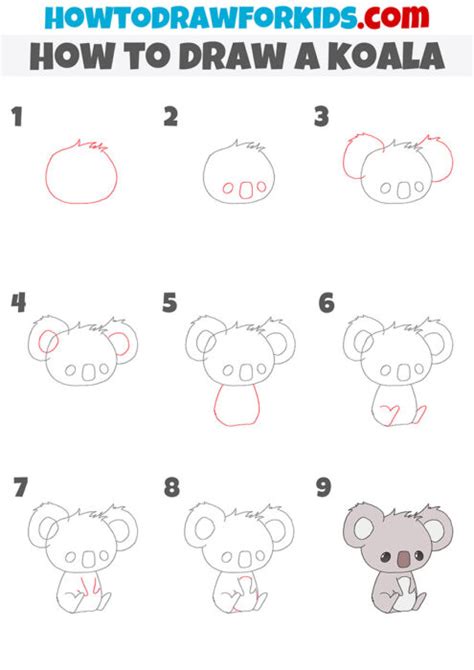How To Draw A Cute Koala Step By Step Easy How To Draw A Koala Bear