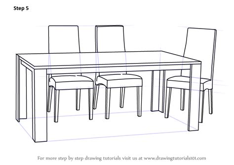 How To Draw A Dining Table With Chairs