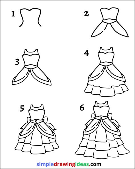 How To Draw A Dress Design Step By Step