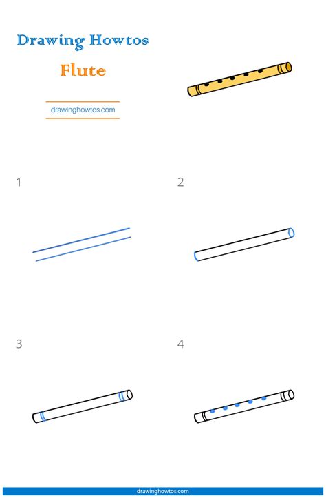 How To Draw A Flute Step By Step Flute Drawing Easy