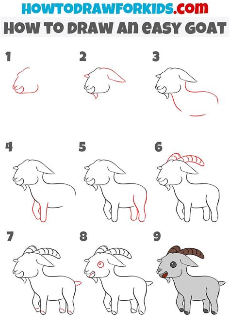 How To Draw A Goat Step By Step