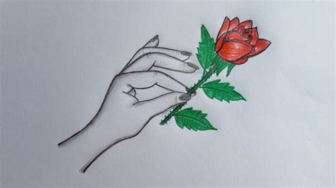 How To Draw A Hand Holding Rose Easy Drawing Tutorial YouTube