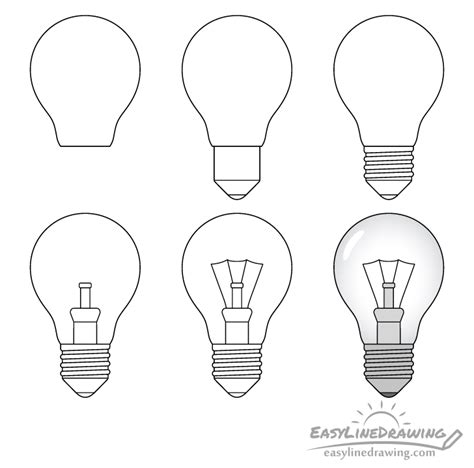 How To Draw A Light Bulb Easy Reif Montering
