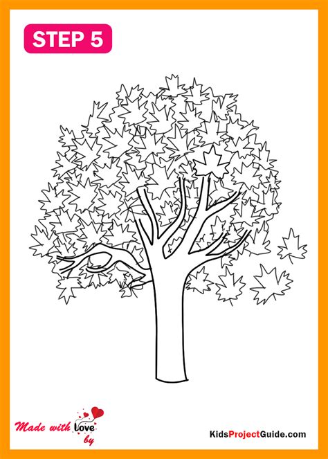 How To Draw A Maple Tree Step By Step