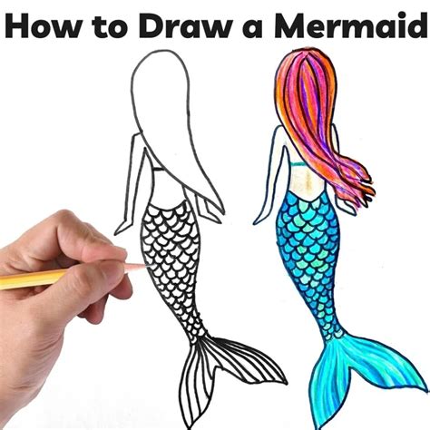 How To Draw A Mermaid Step-By-Step - Feeling Nifty