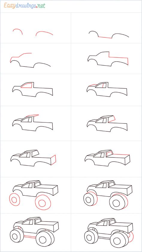 How To Draw A Monster Truck Step By » Rivermap