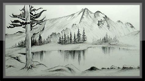 How To Draw A Mountain Landscape With Trees