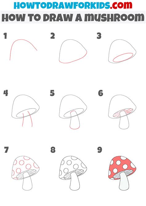 How To Draw A Mushroom Drawing Tutorial. Drawing tutorial, Mushroom