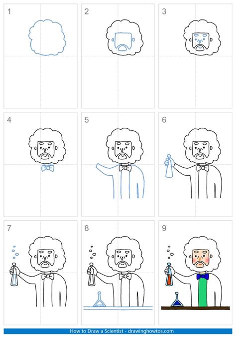 How To Draw A Scientist Easy Step By Step