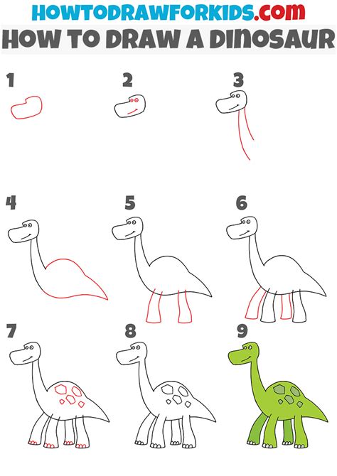 How To Draw A Simple Dinosaur Step By Step at Drawing Tutorials