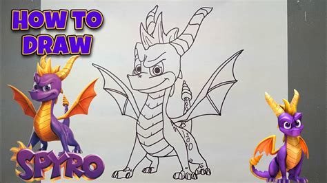 How To Draw A Simple Spyro, Step by Step, Drawing Guide, by jolly