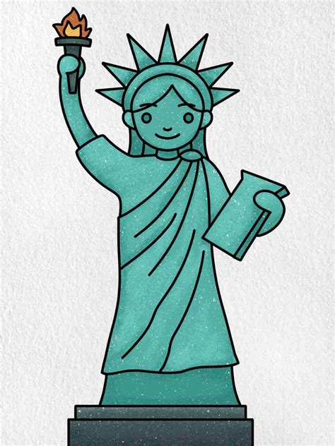 How To Draw A Simple Statue Of Liberty - WHYIENJOY