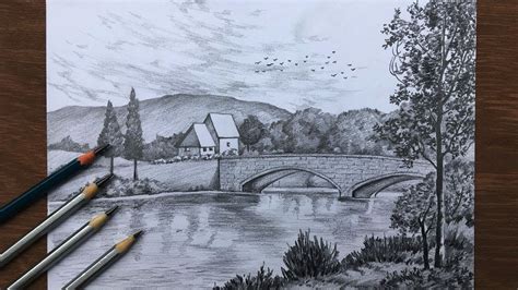 How To Draw A Sketch Of Scenery at Drawing Tutorials