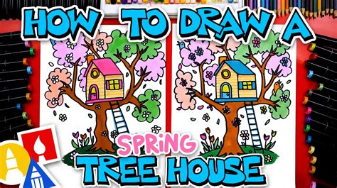How To Draw A Spring Tree, Step by Step, Drawing Guide, by Dawn DragoArt