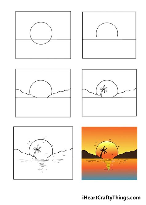 How To Draw A Sunset Step By Step at Drawing Tutorials