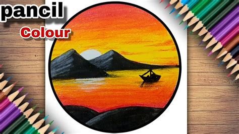 How To Draw A Sunset With Colored Pencils For Beginners JanioCesar