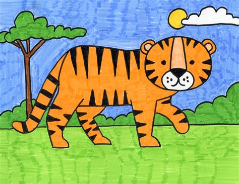 How To Draw A Tiger For Kids