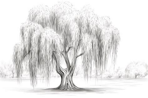 How To Draw A Weeping Willow Tree For Beginners Drawing Inspiration