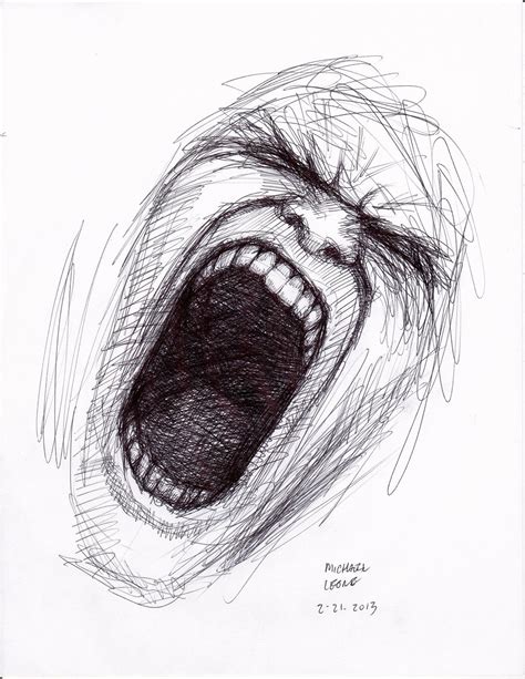 How To Draw A Yelling Face