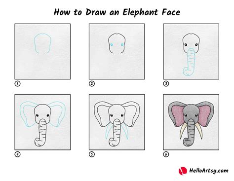 How To Draw An Elephant Face Step By Step Easy Arsil