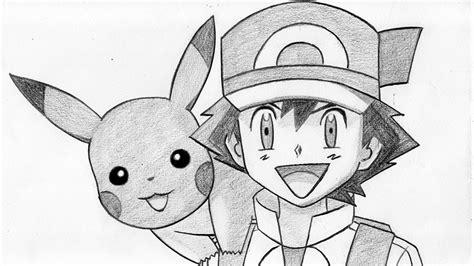 How To Draw Ash How To Draw Pikachu Ash Pikachu Drawing Ash Pikachu