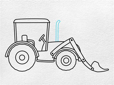 How To Draw Backhoes Step by Step YouTube