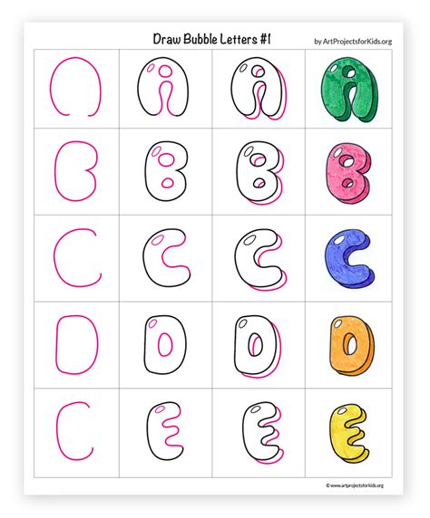 How To Draw Bubble Letter D Step By Step Tutorial