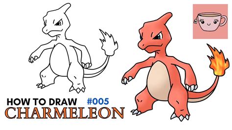 How To Draw Charmeleon Pokemon 005 Easy Step By Step Drawing Tutorial