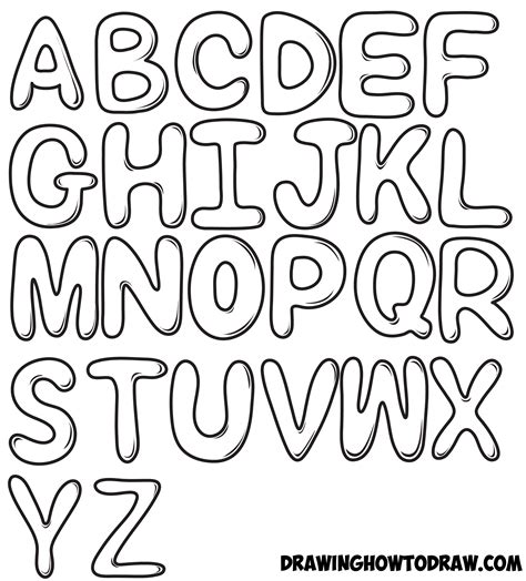 How To Draw Cursive Bubble Letters A Z