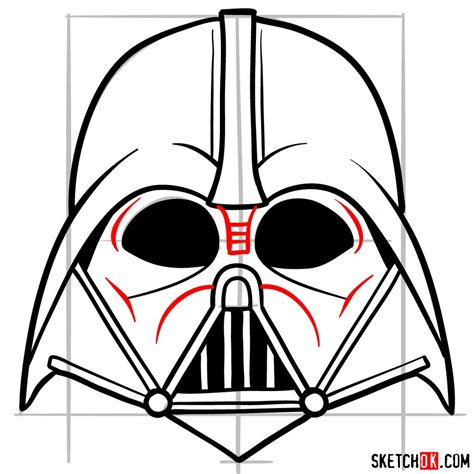 How To Draw Darth Vader Helmet - 666how.com