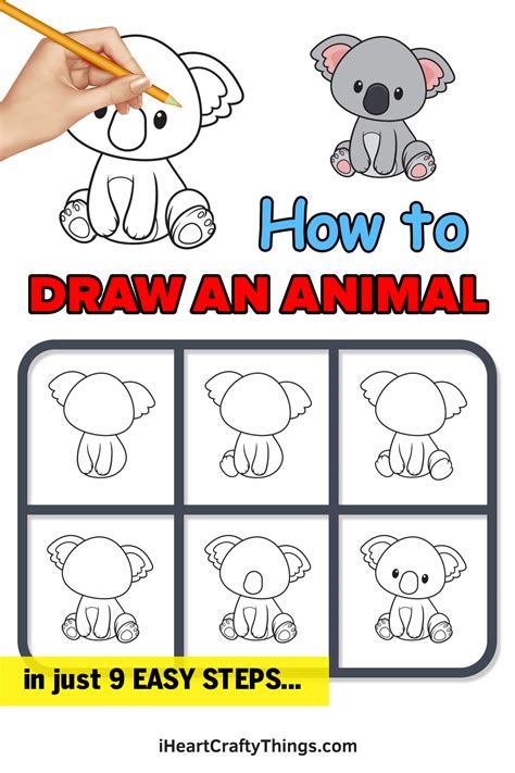 How To Draw Easy Animals Step By Step Image Guide Easy Drawings For