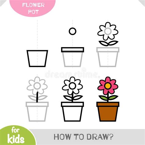 How To Draw Flower Pot for Children. Step by Step Drawing Tutorial