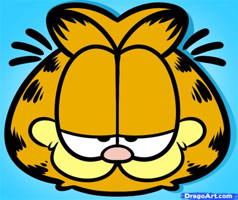 How To Draw Garfield By Jim Davis, Easy Tutorial Toons Mag