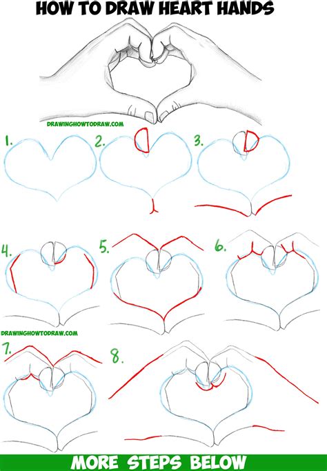 How To Draw Heart Hands, Step by Step, Drawing Guide, by …