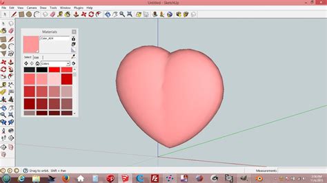 How To Draw Heart Shape In SketchUp v2 ( 3D Printable )