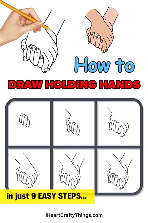 How To Draw Holding Hands Step By Step Easy Begin by sketching the