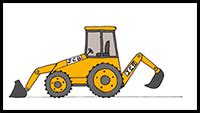 How To Draw JCB (Backhoe Loader) Easy StepbyStep Drawing Tutorial