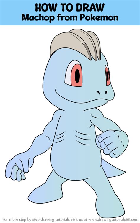 How To Draw Machop From Pokemon With Easy Step By Step Drawing Tutorial